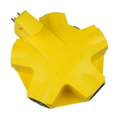 Kab Enterprise Plug Adapter, 5 Outlet(s) Yellow CT-043-1